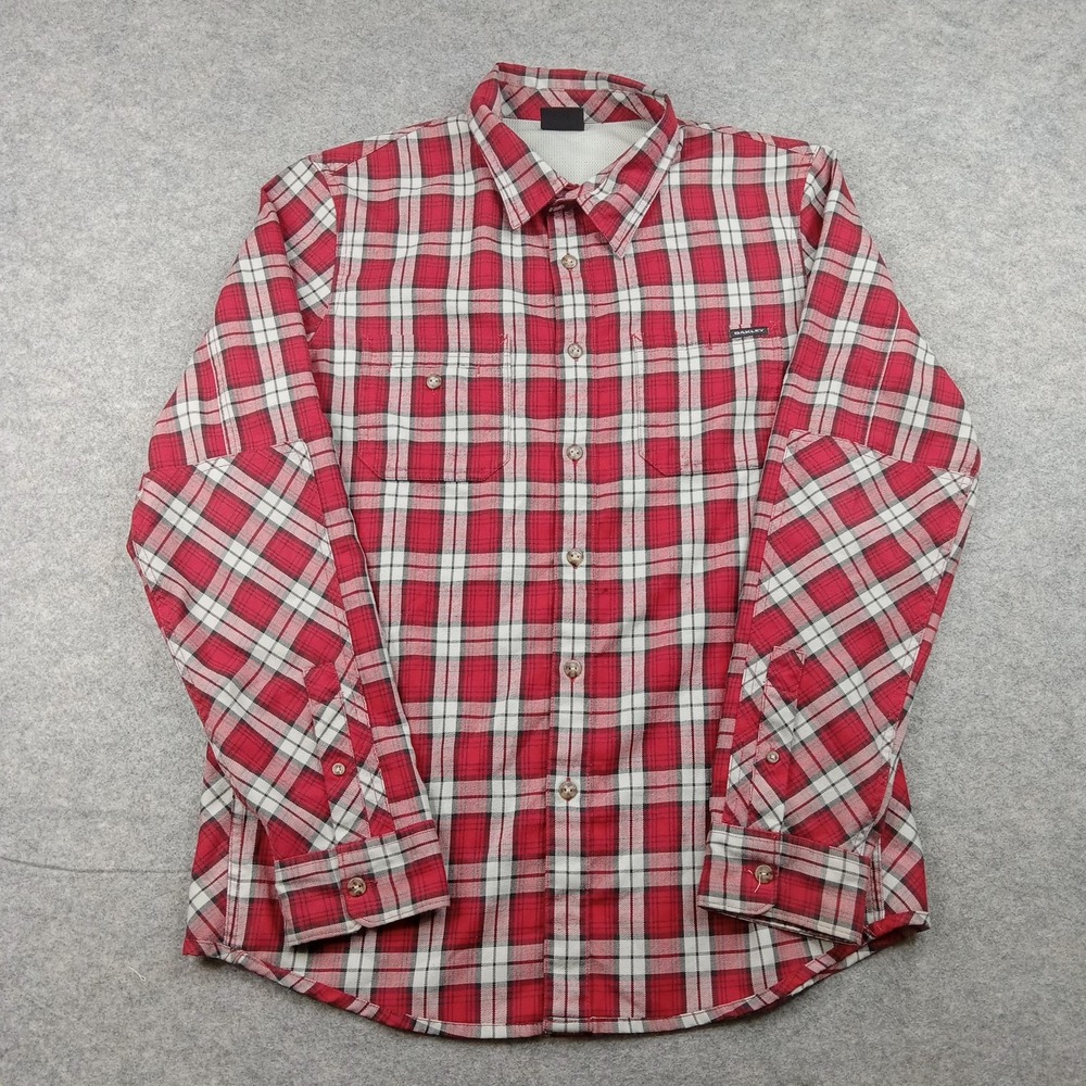 Oakley Shirt‎ Mens Large Red Plaid Flannel Button Front Long Sleeve Lined Casual